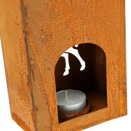 Floristik24 Tea light holder Christmas patina deer candle 35x11cm