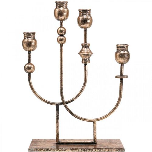 Floristik24 Candlestick Golden Candlestick Vintage 4-flame H39cm