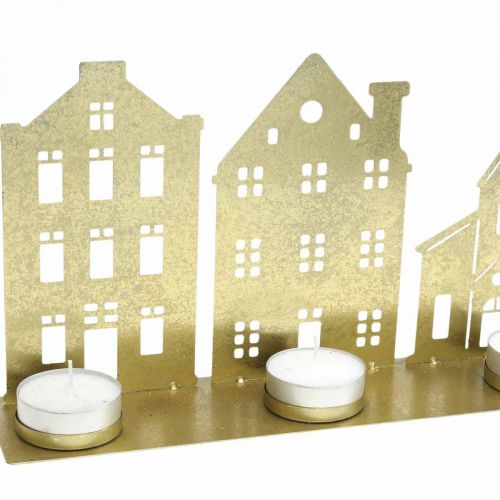 Product Candlestick Christmas Lights Deco Houses Gold 52×12cm