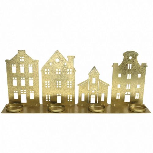 Product Candlestick Christmas Lights Deco Houses Gold 52×12cm