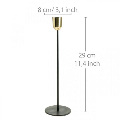Product Candle holder gold / black, candlestick made of metal H29cm Ø2.2cm