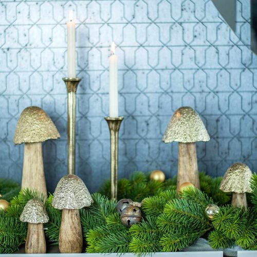 Floristik24 Candlestick antique gold Ø9.5cm H29.5cm