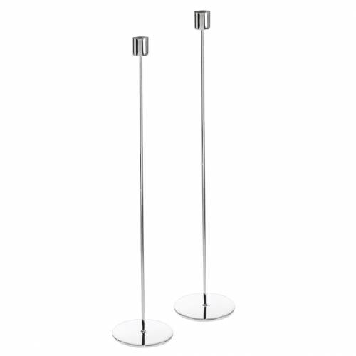 Floristik24 Metal candlestick set for candles silver Ø2.2cm H31cm 2pcs