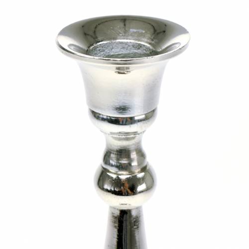 Floristik24 Candlestick silver set of 2 H27cm