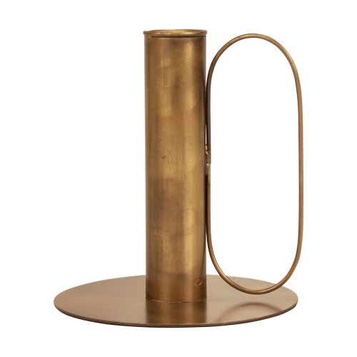 Floristik24 Candlestick metal candlestick brass look Ø10cm