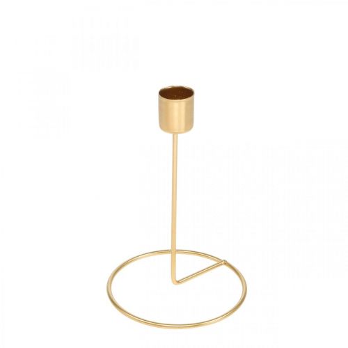 Floristik24 Candlestick gold table decoration metal For candle Ø10cm H15cm