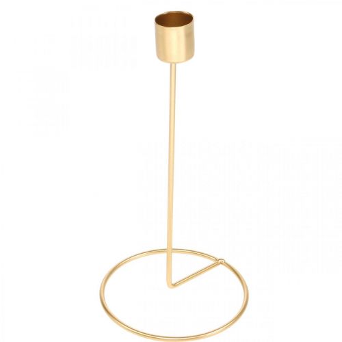 Floristik24 Candlestick gold metal decorative stick candle holder Ø10cm H20cm