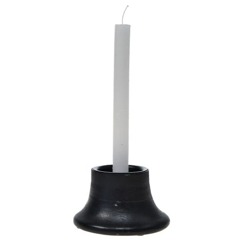 Product Candlestick black candle holder ceramic Ø12.5cm H7cm