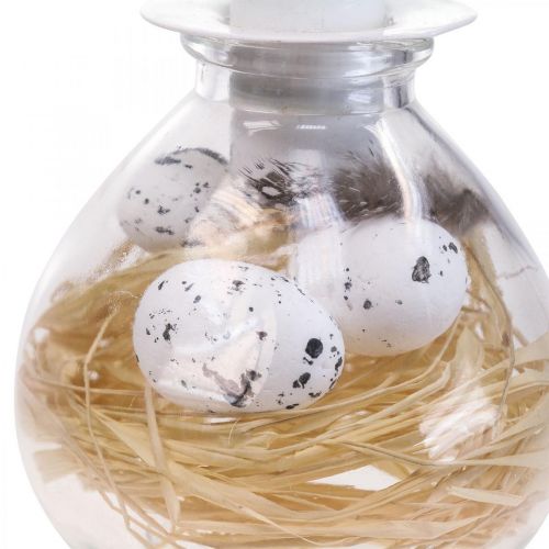 Floristik24 Candlestick White Candlestick Glass Easter Decoration H11cm