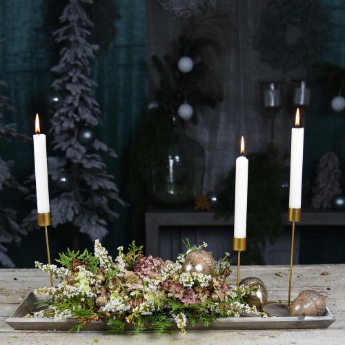 Floristik24 Candlestick gold metal decorative stick candle holder Ø10cm H20cm