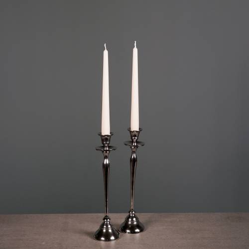 Floristik24 Candlestick silver set of 2 H29cm