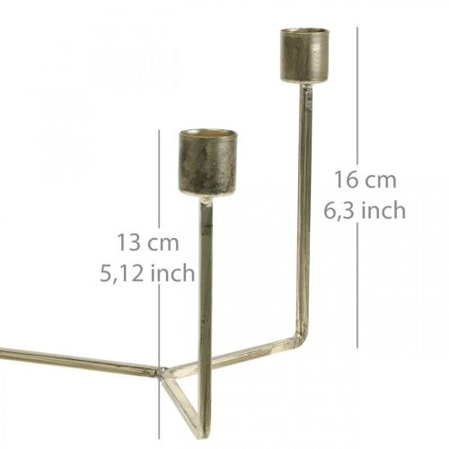 Product Candlestick for candle tray champagne metal 37 × 17 × 18cm