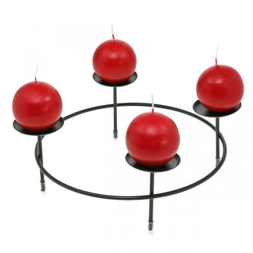 Product Candlestick for 4 candles black metal table decoration Ø23.5cm 2pcs
