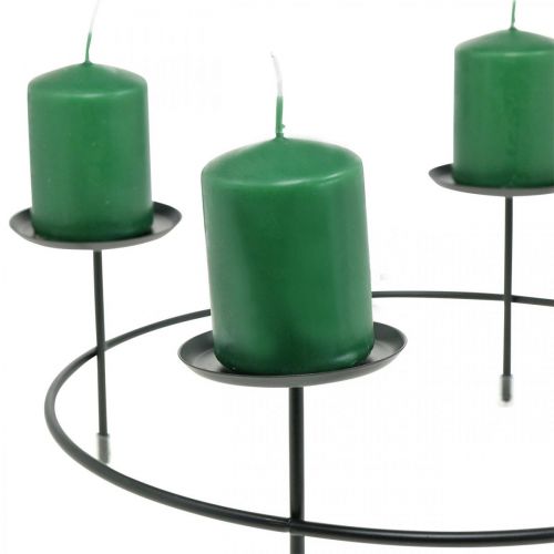 Product Candlestick for 4 candles Black metal candle holder Ø28.5cm 2pcs