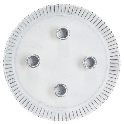 Product Candle plate cake tin with 4 candle holders white Ø25cm