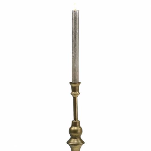 Floristik24 Christmas candle holder brass-colored metal Ø10.5cm H38.5cm