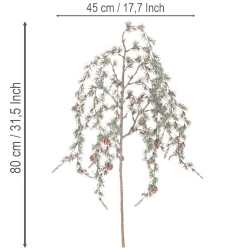 Artificial pine branch with cones, decorative pine branch, artificial, 80cm, 3 pieces | Floristik24.ie