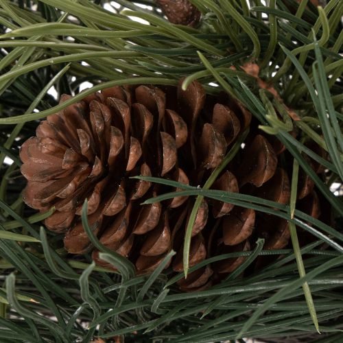 Artificial pine branch wreath with cones 60 cm | Floristik24.ie