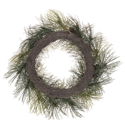 Artificial pine branch wreath with cones 60 cm | Floristik24.ie