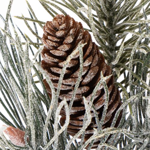 Artificial pine branch with cones, wintery, 40cm | Floristik24.ie