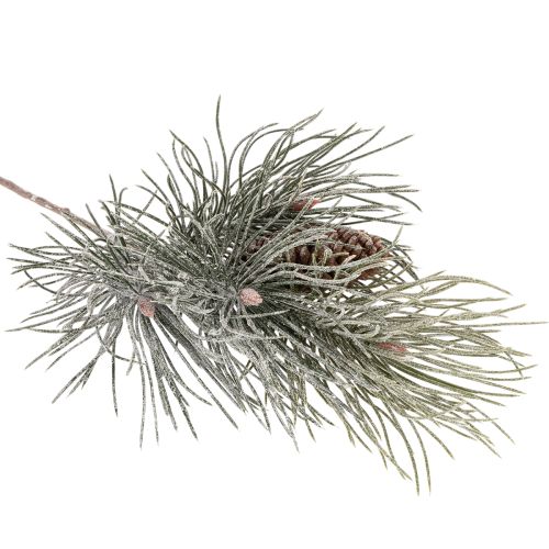 Artificial pine branch with cones, wintery, 40cm | Floristik24.ie