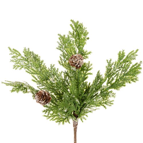 Artificial pine branch with cones, snow-covered, 28cm, 6 pieces buy online | Floristik24.ie
