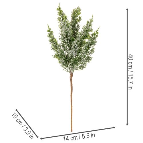 Artificially snow-covered pine branch for floral arrangements and Advent decorations, 40cm, 3 pieces | Floristik24.ie