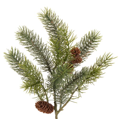 Artificial Christmas branch, decorative branch with pine cones