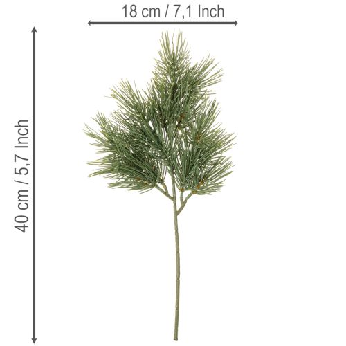 Artificial pine branch for winter decorations, 40cm, 4 pieces | Floristik24.ie