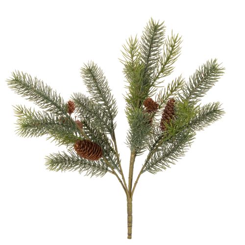 Artificial fir branch with cone decoration, 41cm