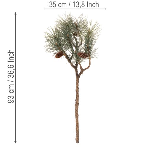 Artificial pine branch with cones, living room decoration, 93cm | Floristik24.ie