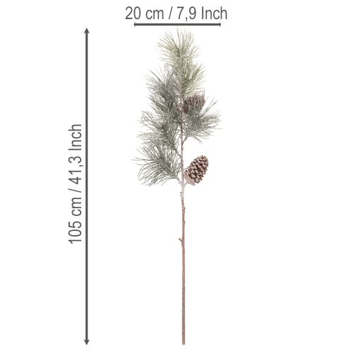 Artificial pine branch with cones and long needles 105cm | Floristik24.ie