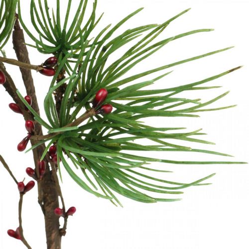 Decorative branch Artificial pine branch with berries green, red 58cm