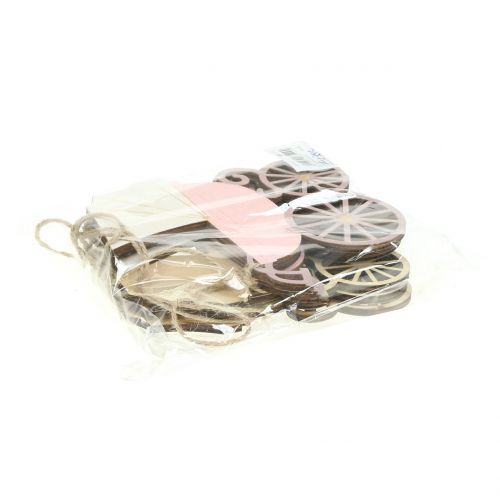 Floristik24 Deco hanger stroller pink / blue 16.5cm x 15cm 6pcs