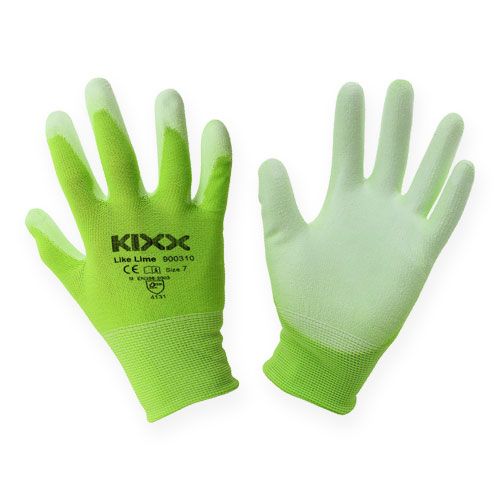 Floristik24 Kixx nylon garden gloves size 8 light green, lime