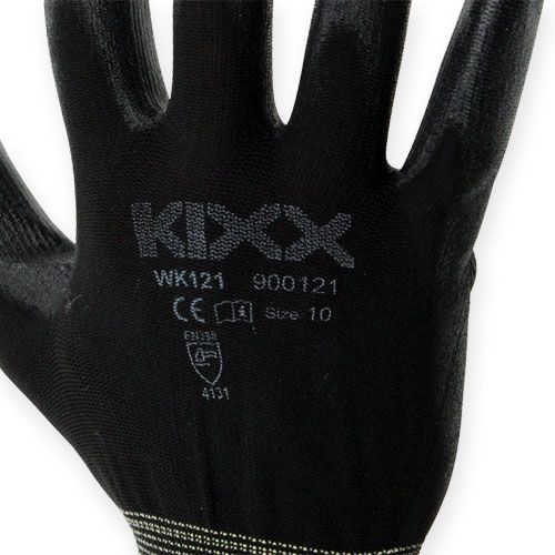 Product Kixx Nylon Gardening Gloves Size 10 Black