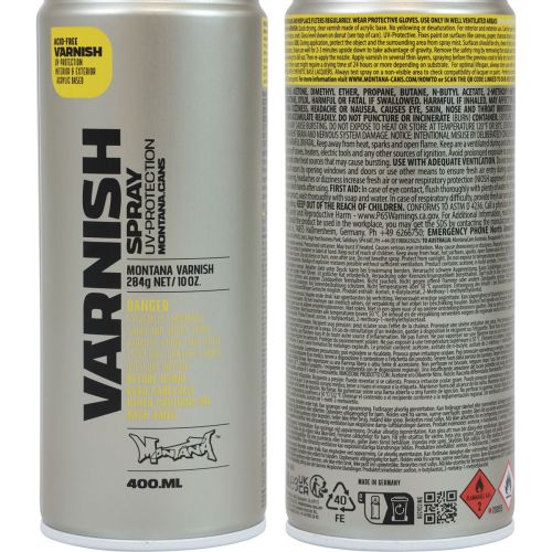 Product Clear varnish spray paint spray UV protection clear gloss varnish Montana 400ml