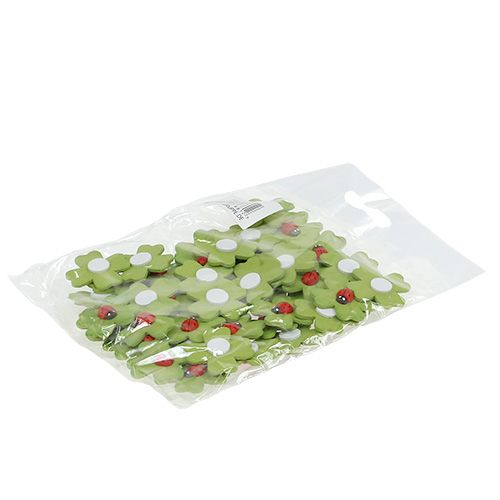 Floristik24 Cloverleaf 3cm with beetle for gluing 48 pcs