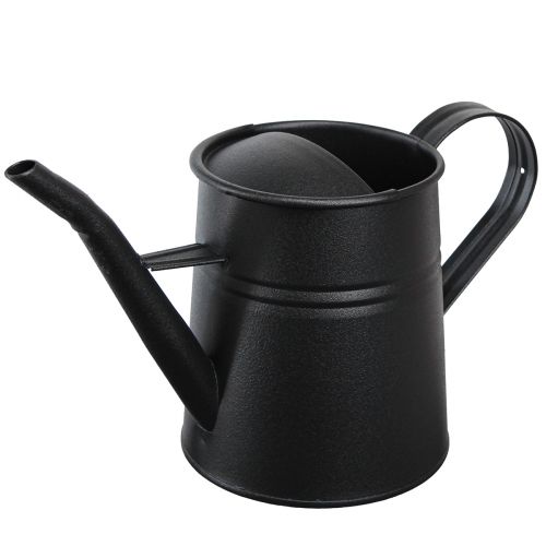 Product Stylish small decorative watering can, black metal, 30x13x17cm, 1.7l, planter, apartment/balcony decoration