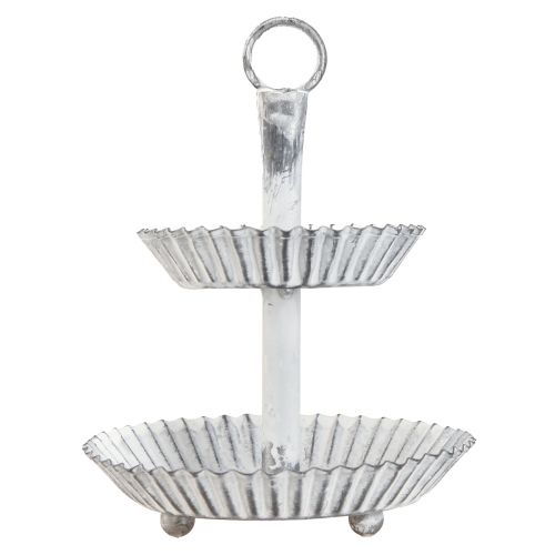 Product Etagere Shabby Chic Metal White 2-tier Ø16.5cm