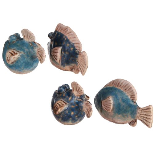 Floristik24 Small Fishes Funny Ceramic Decoration Blue Assorted 6-9cm 4 Pcs