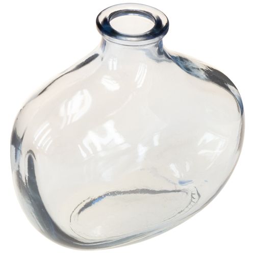 Small glass vase clear modern mini vase glass blue 11×6×10cm 3pcs