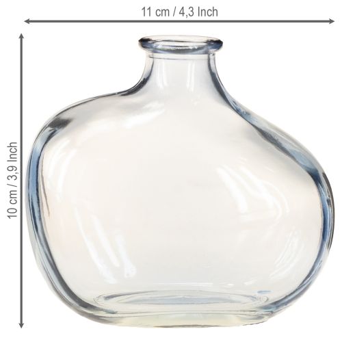 Floristik24 Small glass vase clear modern mini vase glass blue 11×6×10cm 3pcs