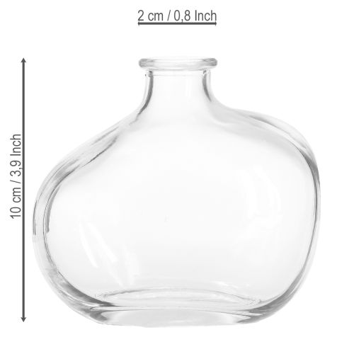 Floristik24 Small glass vase modern mini vase glass clear 11×6×10cm 3pcs