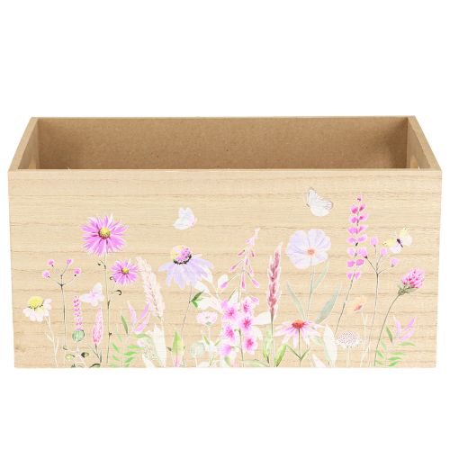 Product Small Wooden Box Flowers and Butterflies Wood 30×18cm