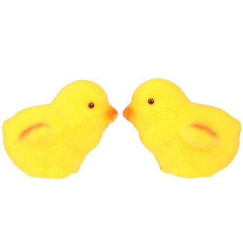 Product Small Easter Chicks Yellow Orange Flocked H4.5cm 18 pcs