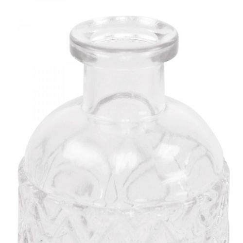 Product Small glass vase vase diamond pattern glass transparent H12.5cm 6pcs