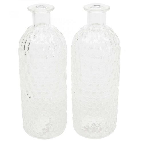 Small glass vase vase honeycomb look decorative vase glass H20cm 6pcs