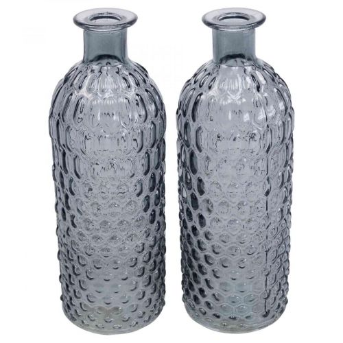 Product Small glass vase vase honeycomb glass blue gray H20cm 6pcs