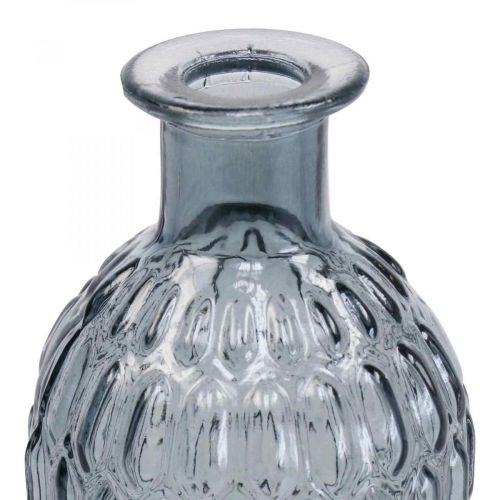 Product Small glass vase vase honeycomb glass blue gray H20cm 6pcs